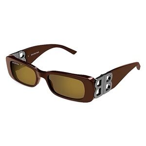 Balenciaga Dynasty 51MM Rectangular Sunglasses - Brown - NWT